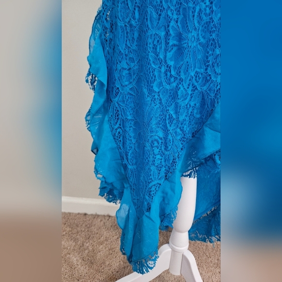 SILENCE+NOISE Stella Lace Strapless Dress In Blue. Size Large. NWT - Picture 8 of 14